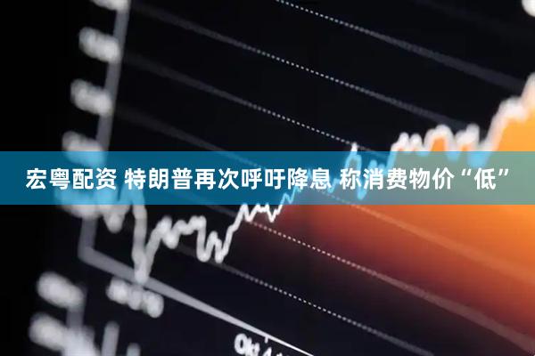 宏粤配资 特朗普再次呼吁降息 称消费物价“低”